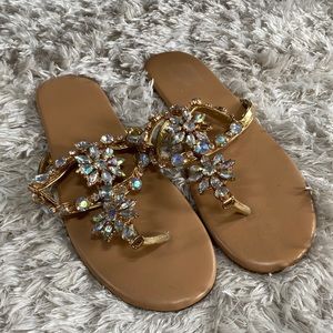 Bling sandals, size 8,